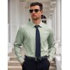 imageCOOFANDY Mens Dress Shirt Long Sleeve Button Down Shirts Business Casual Wrinkle Free Shirts with PocketLight Green
