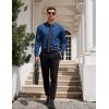 imageCOOFANDY Mens Dress Shirt Long Sleeve Button Down Shirts Business Casual Wrinkle Free Shirts with PocketNavy Blue
