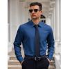 imageCOOFANDY Mens Dress Shirt Long Sleeve Button Down Shirts Business Casual Wrinkle Free Shirts with PocketNavy Blue