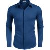 imageCOOFANDY Mens Dress Shirt Long Sleeve Button Down Shirts Business Casual Wrinkle Free Shirts with PocketNavy Blue