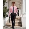 imageCOOFANDY Mens Dress Shirt Long Sleeve Button Down Shirts Business Casual Wrinkle Free Shirts with PocketPink