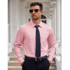 imageCOOFANDY Mens Dress Shirt Long Sleeve Button Down Shirts Business Casual Wrinkle Free Shirts with PocketPink