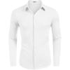 imageCOOFANDY Mens Dress Shirt Long Sleeve Button Down Shirts Business Casual Wrinkle Free Shirts with PocketWhite