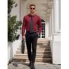 imageCOOFANDY Mens Dress Shirt Long Sleeve Button Down Shirts Business Casual Wrinkle Free Shirts with PocketWine Red