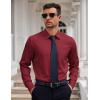 imageCOOFANDY Mens Dress Shirt Long Sleeve Button Down Shirts Business Casual Wrinkle Free Shirts with PocketWine Red