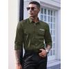 imageCOOFANDY Mens Dress Shirt Long Sleeve Casual Button Down Paisley Shirts Party Wedding Dress ShirtArmy
