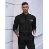 imageCOOFANDY Mens Dress Shirt Long Sleeve Casual Button Down Paisley Shirts Party Wedding Dress ShirtBlack
