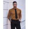 imageCOOFANDY Mens Dress Shirt Long Sleeve Casual Button Down Paisley Shirts Party Wedding Dress ShirtBrown