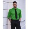 imageCOOFANDY Mens Dress Shirt Long Sleeve Casual Button Down Paisley Shirts Party Wedding Dress ShirtGreen