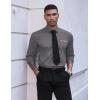 imageCOOFANDY Mens Dress Shirt Long Sleeve Casual Button Down Paisley Shirts Party Wedding Dress ShirtGrey
