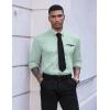 imageCOOFANDY Mens Dress Shirt Long Sleeve Casual Button Down Paisley Shirts Party Wedding Dress ShirtMint