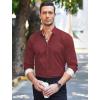 imageCOOFANDY Mens Dress Shirt Long Sleeve Casual Button Down Paisley Shirts Party Wedding Dress ShirtMulticolor Burgundy White