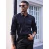 imageCOOFANDY Mens Dress Shirt Long Sleeve Casual Button Down Paisley Shirts Party Wedding Dress ShirtNavy