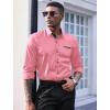 imageCOOFANDY Mens Dress Shirt Long Sleeve Casual Button Down Paisley Shirts Party Wedding Dress ShirtPink