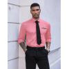 imageCOOFANDY Mens Dress Shirt Long Sleeve Casual Button Down Paisley Shirts Party Wedding Dress ShirtPink