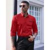 imageCOOFANDY Mens Dress Shirt Long Sleeve Casual Button Down Paisley Shirts Party Wedding Dress ShirtRed