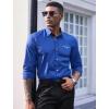 imageCOOFANDY Mens Dress Shirt Long Sleeve Casual Button Down Paisley Shirts Party Wedding Dress ShirtRoyal Blue