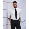 imageCOOFANDY Mens Dress Shirt Long Sleeve Casual Button Down Paisley Shirts Party Wedding Dress ShirtWhite