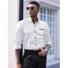 imageCOOFANDY Mens Dress Shirt Long Sleeve Casual Button Down Paisley Shirts Party Wedding Dress ShirtWhite