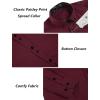 imageCOOFANDY Mens Dress Shirt Long Sleeve Casual Button Down Paisley Shirts Party Wedding Dress ShirtWine Red