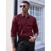 imageCOOFANDY Mens Dress Shirt Long Sleeve Casual Button Down Paisley Shirts Party Wedding Dress ShirtWine Red