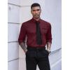 imageCOOFANDY Mens Dress Shirt Long Sleeve Casual Button Down Paisley Shirts Party Wedding Dress ShirtWine Red