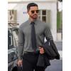 imageCOOFANDY Mens Dress Shirt Solid Long Sleeve Wrinkle Free Formal Shirt Business Button Down Shirts with PocketDark Grey
