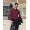 imageCOOFANDY Mens Dress Shirt Solid Long Sleeve Wrinkle Free Formal Shirt Business Button Down Shirts with PocketDark Red