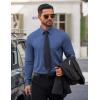imageCOOFANDY Mens Dress Shirt Solid Long Sleeve Wrinkle Free Formal Shirt Business Button Down Shirts with PocketDenim Blue