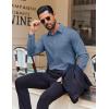imageCOOFANDY Mens Dress Shirt Solid Long Sleeve Wrinkle Free Formal Shirt Business Button Down Shirts with PocketGrey Blue