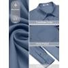 imageCOOFANDY Mens Dress Shirt Solid Long Sleeve Wrinkle Free Formal Shirt Business Button Down Shirts with PocketGrey Blue
