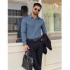imageCOOFANDY Mens Dress Shirt Solid Long Sleeve Wrinkle Free Formal Shirt Business Button Down Shirts with PocketGrey Blue