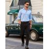 imageCOOFANDY Mens Dress Shirt Solid Long Sleeve Wrinkle Free Formal Shirt Business Button Down Shirts with PocketLight Blue