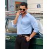 imageCOOFANDY Mens Dress Shirt Solid Long Sleeve Wrinkle Free Formal Shirt Business Button Down Shirts with PocketLight Blue