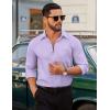 imageCOOFANDY Mens Dress Shirt Solid Long Sleeve Wrinkle Free Formal Shirt Business Button Down Shirts with PocketLight Purple