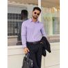 imageCOOFANDY Mens Dress Shirt Solid Long Sleeve Wrinkle Free Formal Shirt Business Button Down Shirts with PocketLight Purple