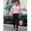 imageCOOFANDY Mens Dress Shirt Solid Long Sleeve Wrinkle Free Formal Shirt Business Button Down Shirts with PocketPink