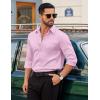 imageCOOFANDY Mens Dress Shirt Solid Long Sleeve Wrinkle Free Formal Shirt Business Button Down Shirts with PocketPink