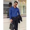 imageCOOFANDY Mens Dress Shirt Solid Long Sleeve Wrinkle Free Formal Shirt Business Button Down Shirts with PocketSky Blue