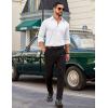 imageCOOFANDY Mens Dress Shirt Solid Long Sleeve Wrinkle Free Formal Shirt Business Button Down Shirts with PocketWhite