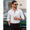 imageCOOFANDY Mens Dress Shirt Solid Long Sleeve Wrinkle Free Formal Shirt Business Button Down Shirts with PocketWhite