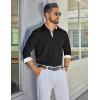 imageCOOFANDY Mens Dress Shirt Wrinkle Free Regular Fit Stretch Long Sleeve Button Down ShirtsBlack  White Print