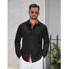 imageCOOFANDY Mens Dress Shirt Wrinkle Free Regular Fit Stretch Long Sleeve Button Down ShirtsBlack