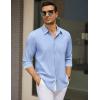 imageCOOFANDY Mens Dress Shirt Wrinkle Free Regular Fit Stretch Long Sleeve Button Down ShirtsLight Blue