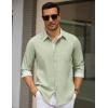 imageCOOFANDY Mens Dress Shirt Wrinkle Free Regular Fit Stretch Long Sleeve Button Down ShirtsLight Green