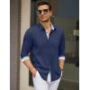 imageCOOFANDY Mens Dress Shirt Wrinkle Free Regular Fit Stretch Long Sleeve Button Down ShirtsNavy Blue