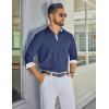 imageCOOFANDY Mens Dress Shirt Wrinkle Free Regular Fit Stretch Long Sleeve Button Down ShirtsNavy Blue