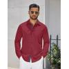 imageCOOFANDY Mens Dress Shirt Wrinkle Free Regular Fit Stretch Long Sleeve Button Down ShirtsRed Dahlia