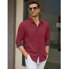 imageCOOFANDY Mens Dress Shirt Wrinkle Free Regular Fit Stretch Long Sleeve Button Down ShirtsRed Dahlia