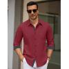 imageCOOFANDY Mens Dress Shirt Wrinkle Free Regular Fit Stretch Long Sleeve Button Down ShirtsRed Dahlia
